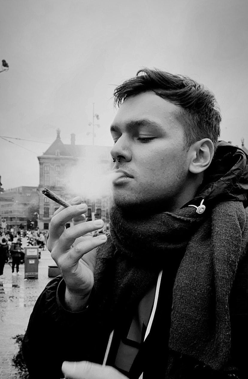 artist portrait dark background